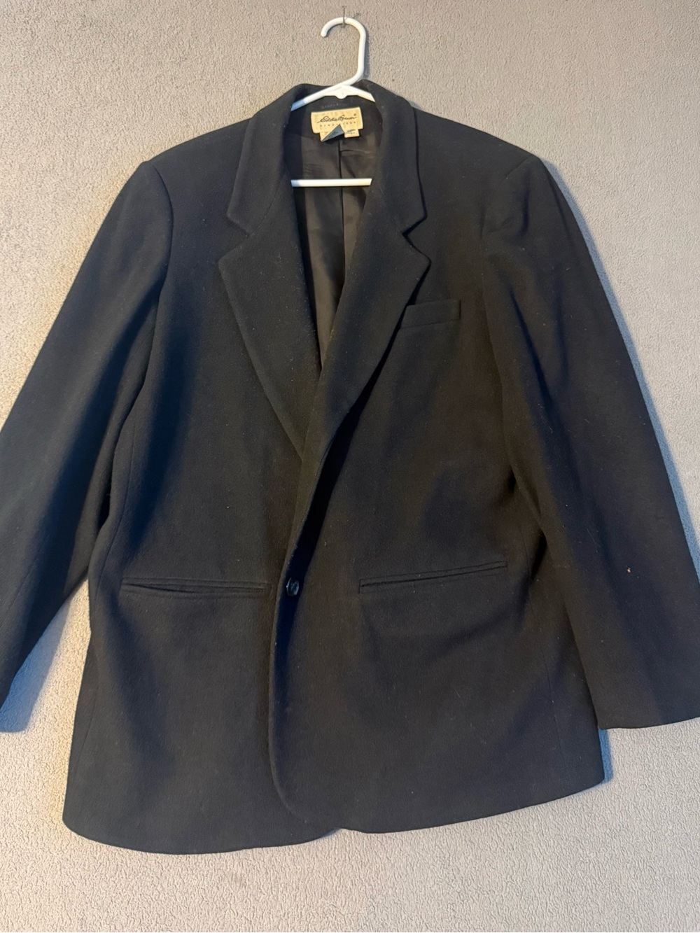 Eddie Bauer Black Wool Blend Pea Coat